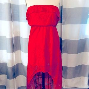 ⭐️ Knit red lace dress